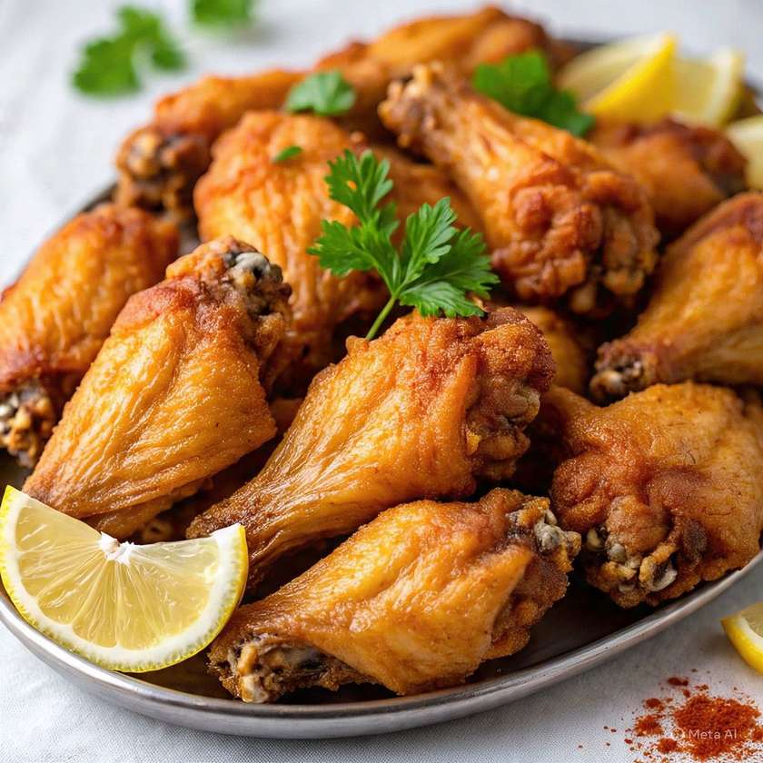 Fried Chicken Wings (12 Pieces) Fries and a small refresher.
