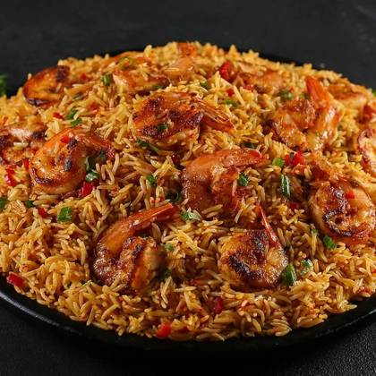 Jollof Rice with shrimp sauce