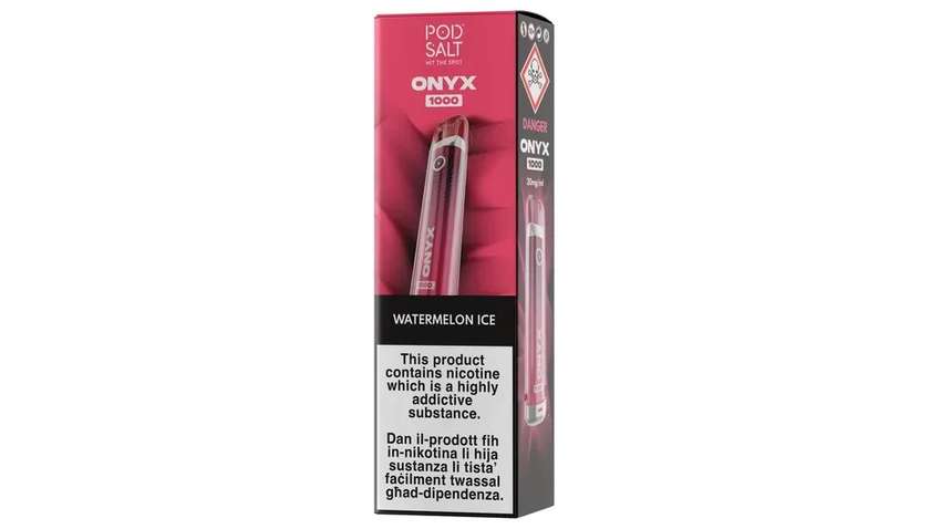 Onyx 1000 – WATERMELON ICE – 1,000 Puffs – 2% Nicotine 18+