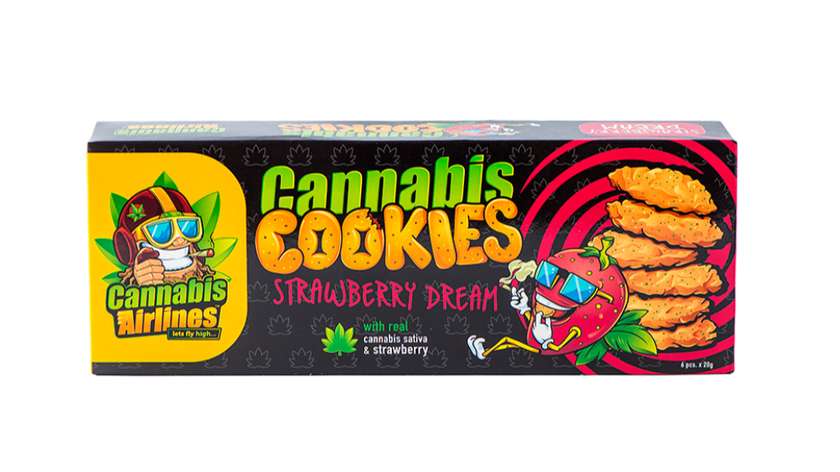 PROMOCJA Ciastka Cannabis Airlines STRAWBERRY DREAM box 6szt