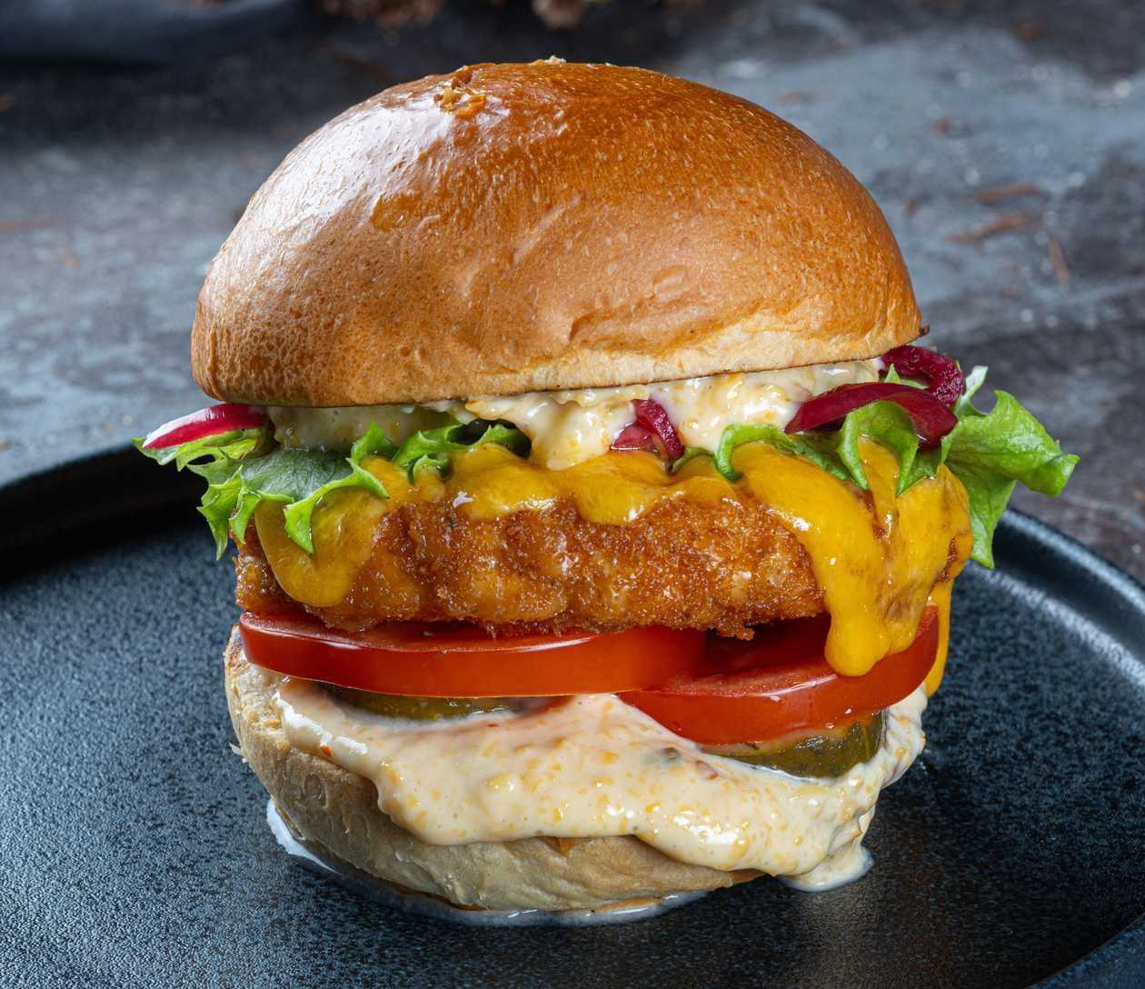 Burger panko-paneeringus kanafileega