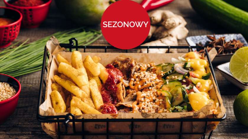 Danie z frytkami „Kur - Tu - Azja"