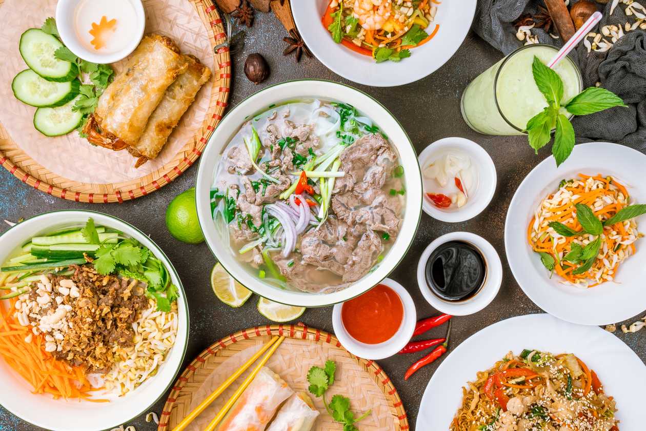 Pho smíchané s tamarindovou pastou