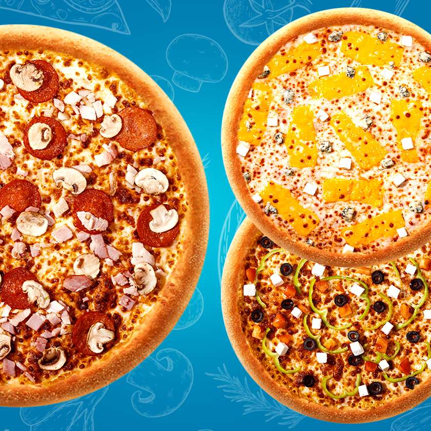 Large Pizza + 2 Medium Pizza