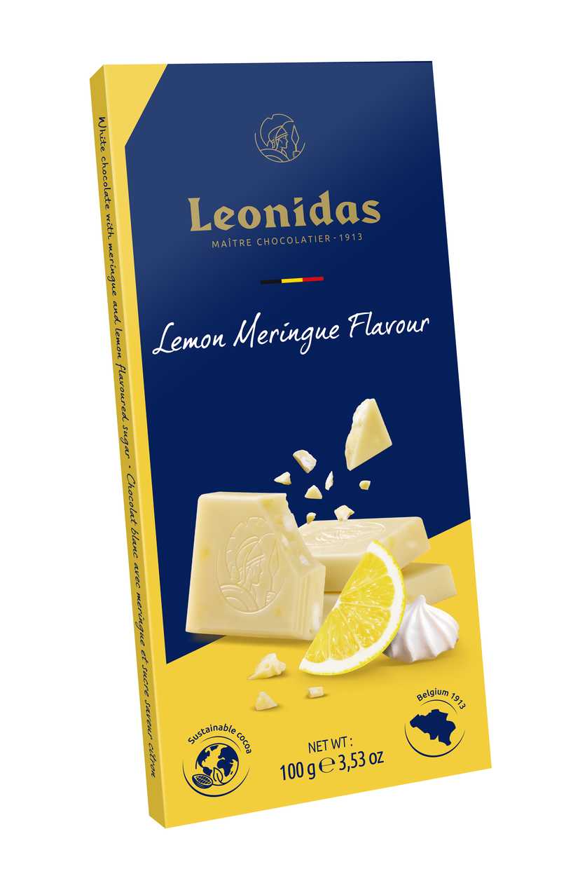 Lemon Flavored White Chocolate Bar with Meringues 100 g