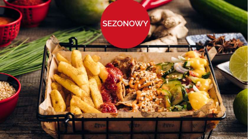 Duże danie z frytkami "Kur - Tu - Azja"