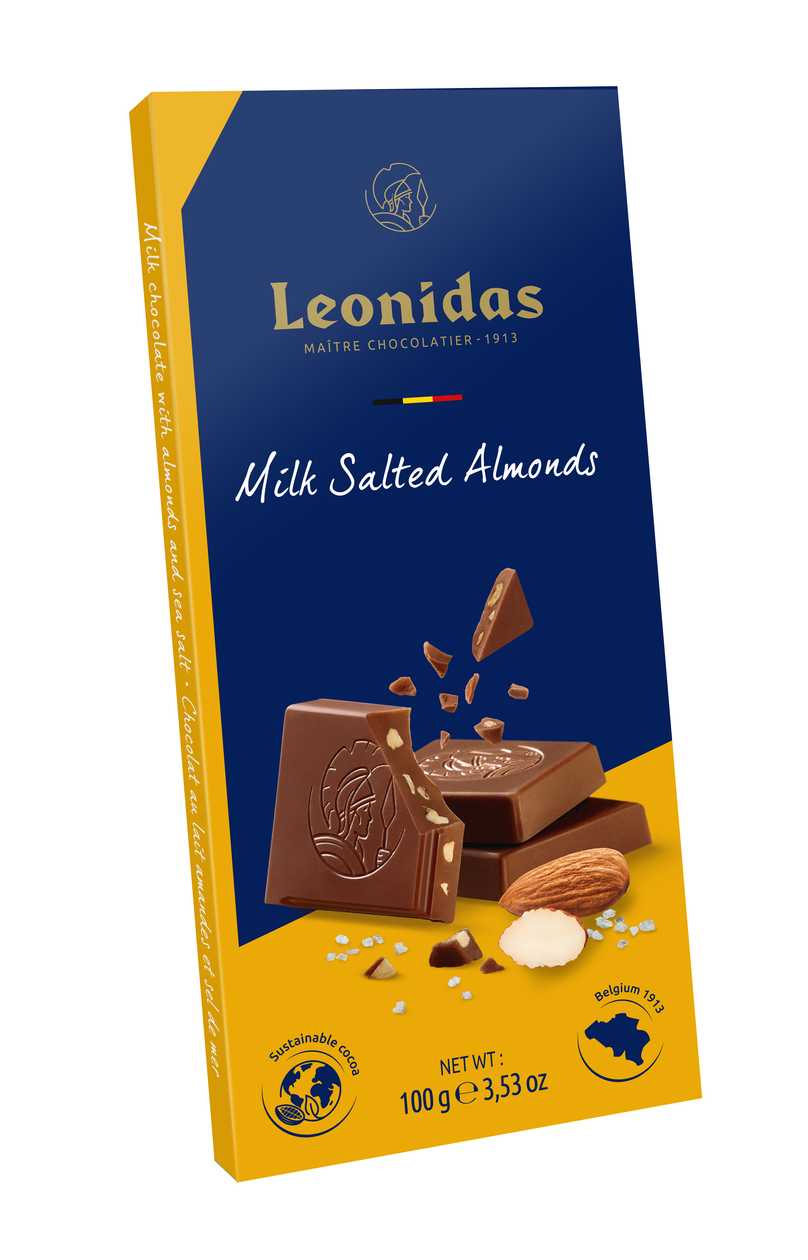 Milk Chocolate Bar with Salted Almonds 100 g