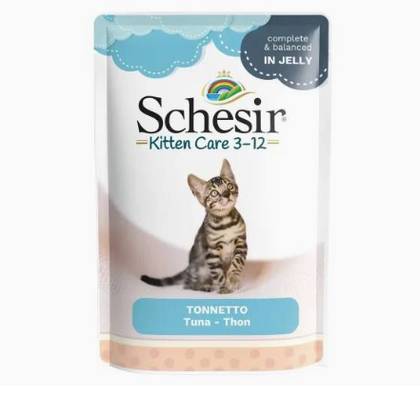 Schesir Kitten Care 3-12 Pouch of Tuna in Jelly for Kittens