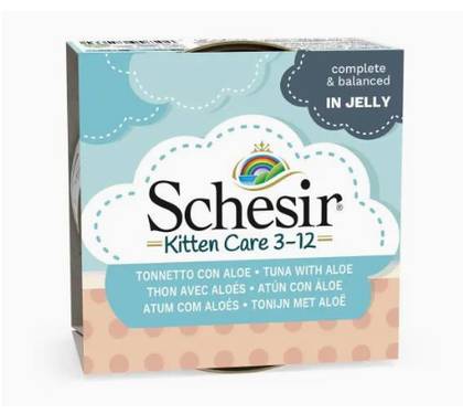 Schesir Kitten Care 3-12 Can of Tuna and Aloe in Jelly for Kittens