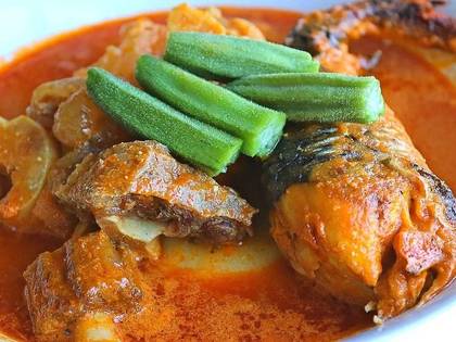 Fufu with Smoked Salmon