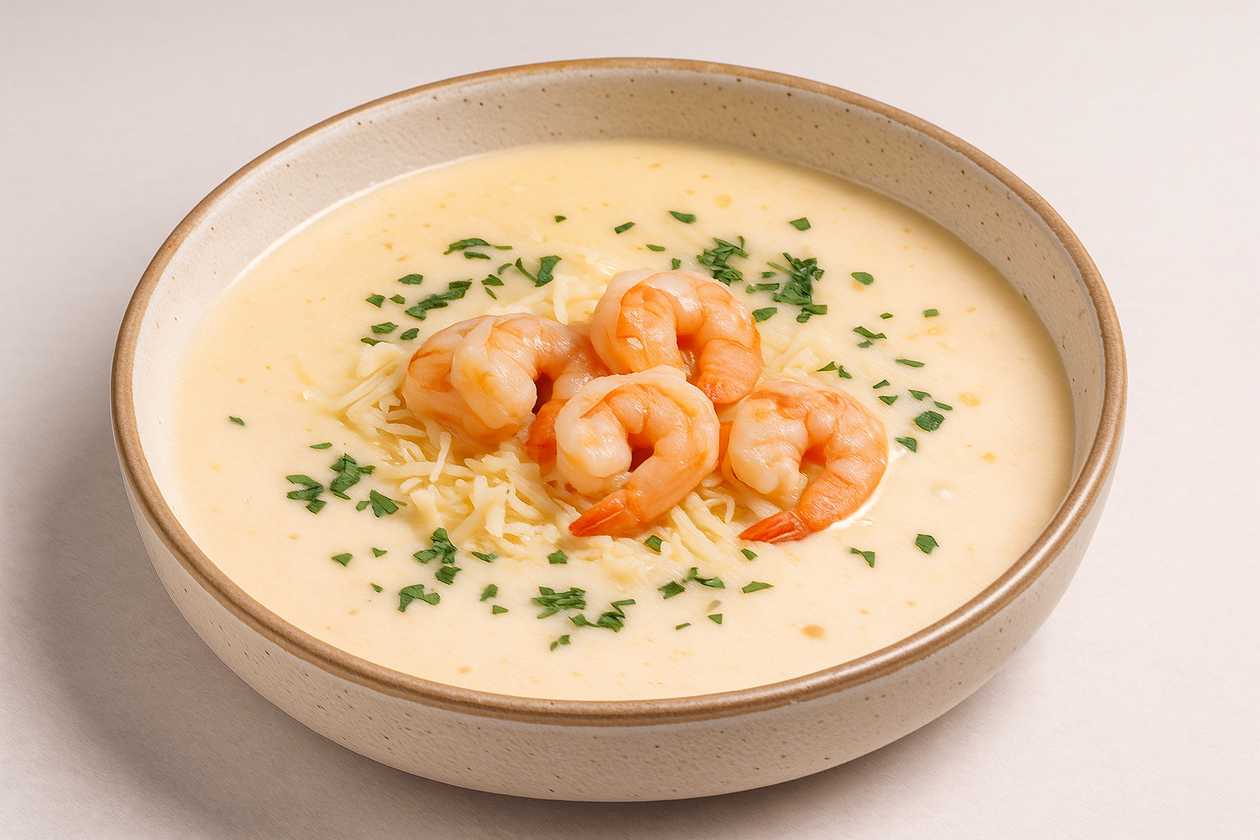 Cheese and shrimp cream soup