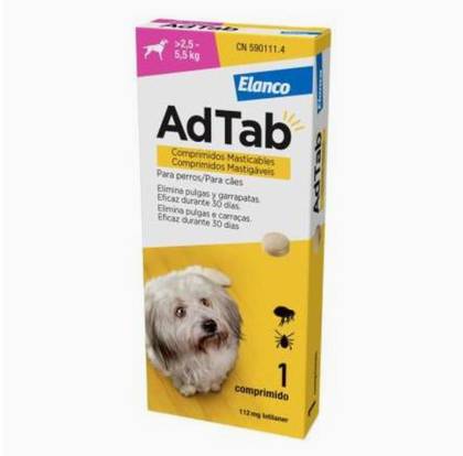 Elanco AdTab Chewable Antiparasitic 112 Mg for Dogs (>2.5–5.5Kg) 1 Unit