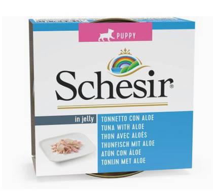Schesir Puppy Can of Tuna & Aloe in Jelly for Puppies