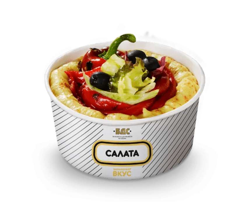 Печена чушка с пюре от боб салата (300г)