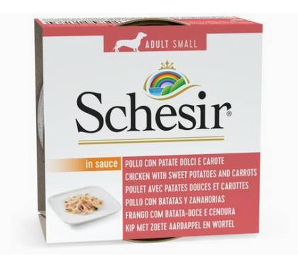 Schesir Adult Small Can of Chicken with Sweet Potato & Carrot in Sauce