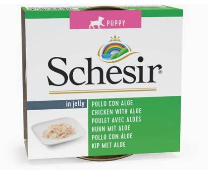 Schesir Puppy Can of Chicken & Aloe in Jelly for Puppies