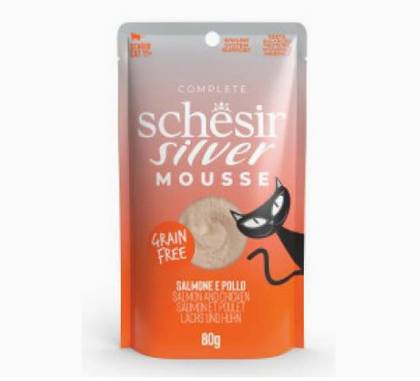Schesir Senior Silver Pouch of Salmon and Chicken Mousse