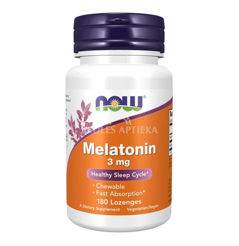 NOW Melatonin 3 mg pastilas, N180