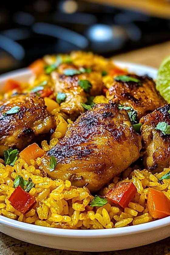 Vegetable Rice with Grilled chicken