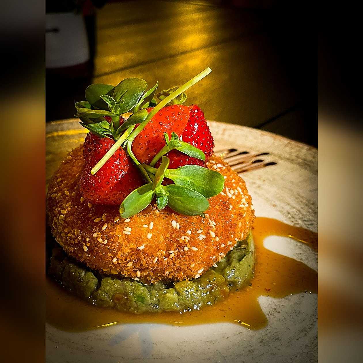 Breaded Camembert and Guacamole