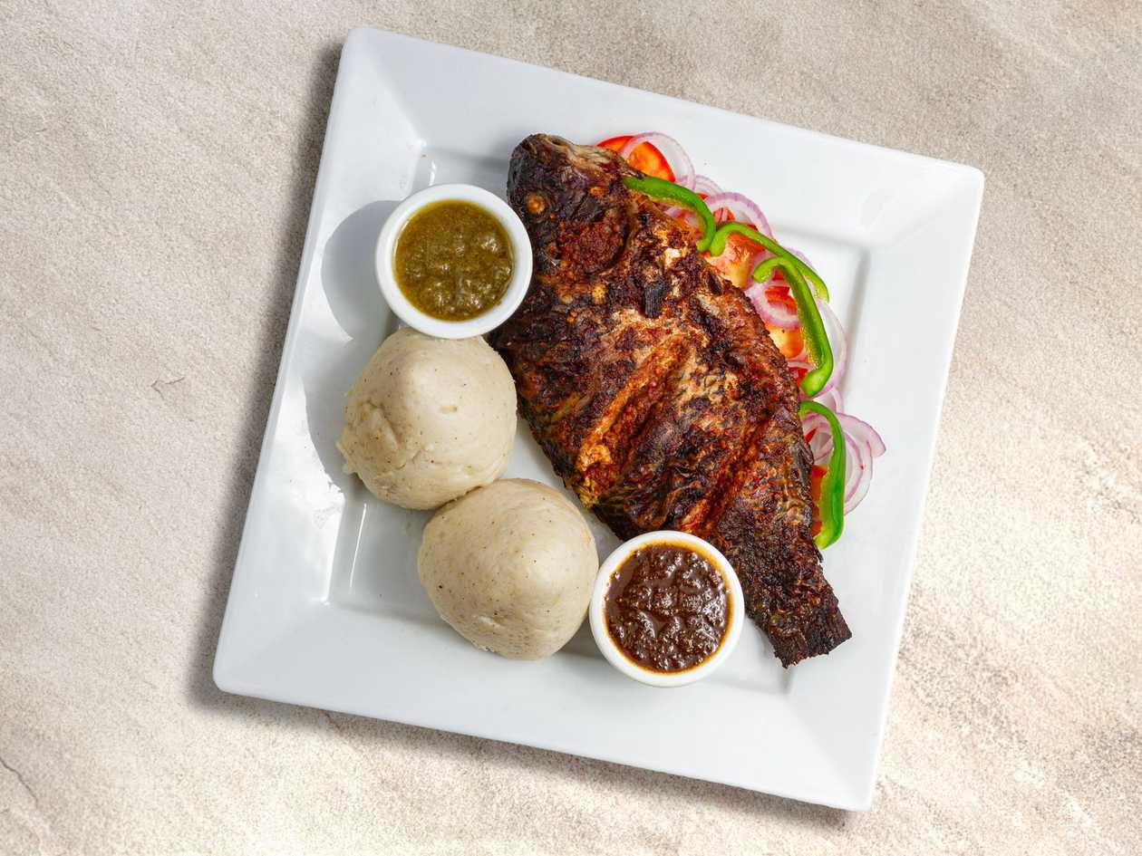 Banku with Tilapia