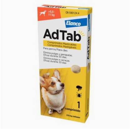 Elanco AdTab Chewable Antiparasitic 225 Mg for Dogs (>5.5–11Kg) 3 Units