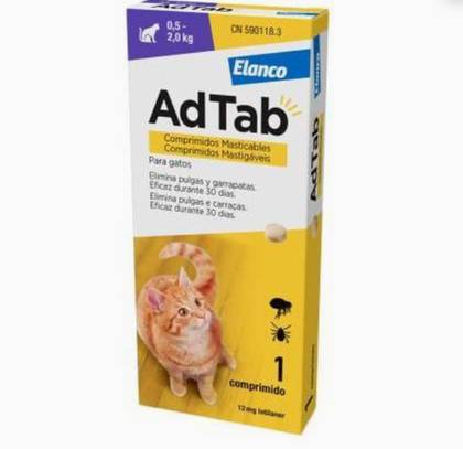 AdTab 12 mg Chewable Antiparasitic for Cats (0.5-2Kg) 3 Pack