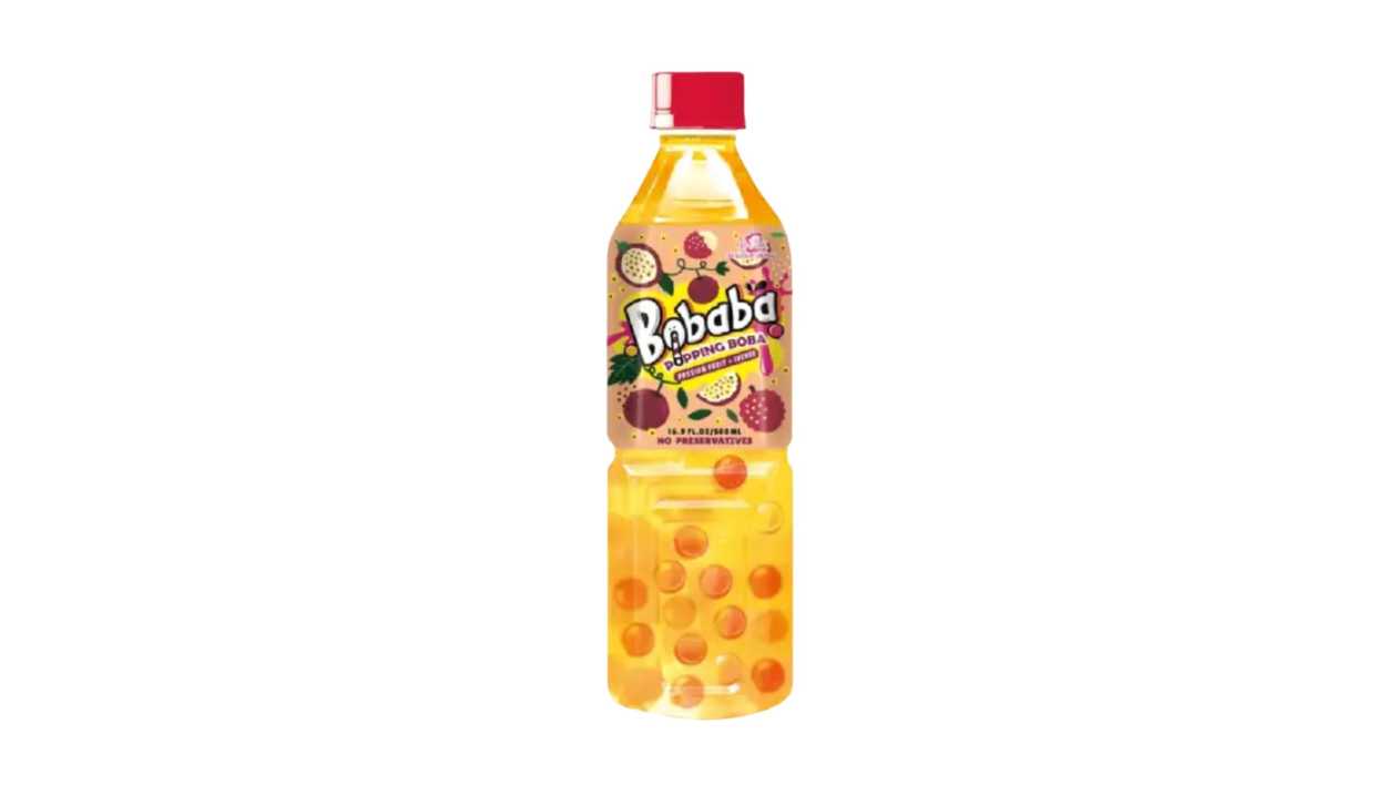 Bobaba Passion Fruit Lychee Bubble Tea 500ml