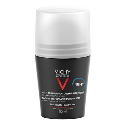 Vichy Homme 48-Hour Anti-Perspirant Roll-On Deodorant for Sensitive Skin 50ml