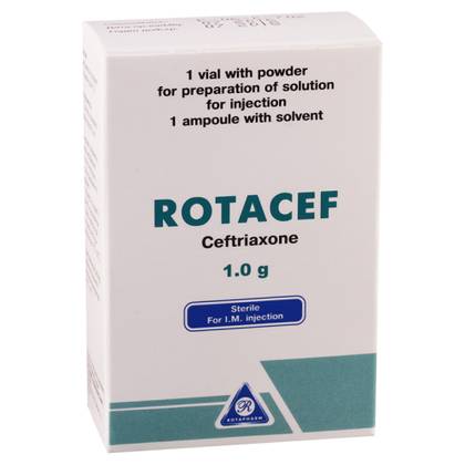 Rotacef powder for solution for injection 1000mg vial+solvent #1