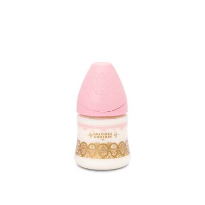 Suavinex - Pink Round Silicone Nipple Plastic Bottle /0m+/ 150ml 2101
