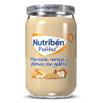 Nutriben Fruit Puree with Apple, Orange, Banana and Biscuit /6m+/ 235g