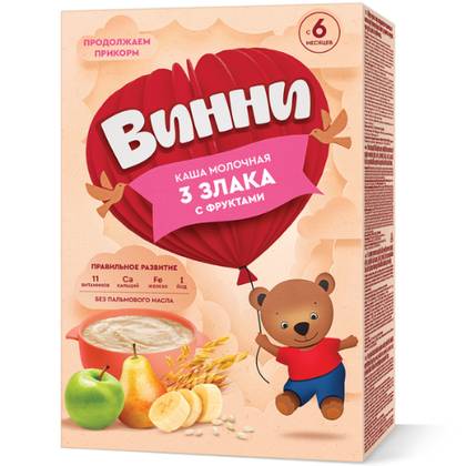 Vini - Milk Cereal with 3 Grains and Fruit /6m+/ 200g 4862