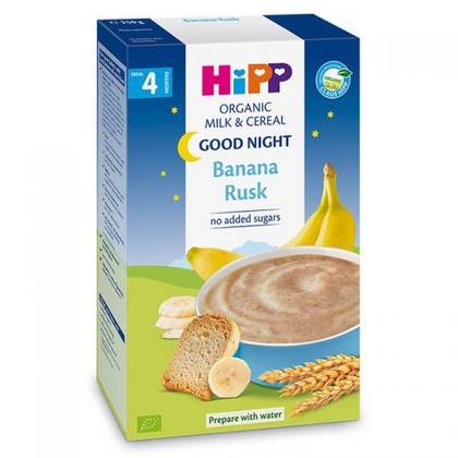 HiPP Milk Cereal "Good Night" with Biscuit and Banana /4m+/ 250g 2961-01/2961-02