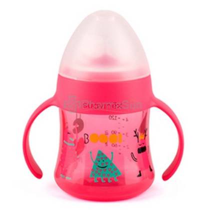 Suavinex - Pink Plastic Handle Bottle /6m+/ 150ml 7989