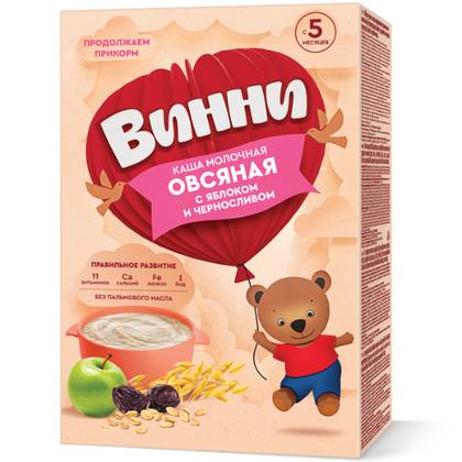 Vini - Milk Oatmeal Porridge with Apple and Prune /5 months+/ 200g 4886