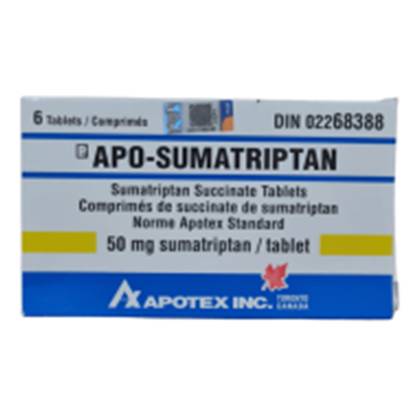 Sumatriptan-APO 50mg Tablets, 6 count