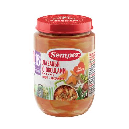 Semper - Vegetable Lasagna Dinner /12mo+/ 190g 8583