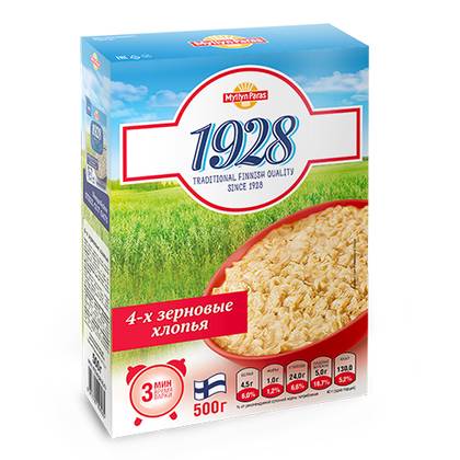 Milin Parasi - Milk-Free Cereal "1928" 4-Grain Flakes /1yr+/ 500g 8035