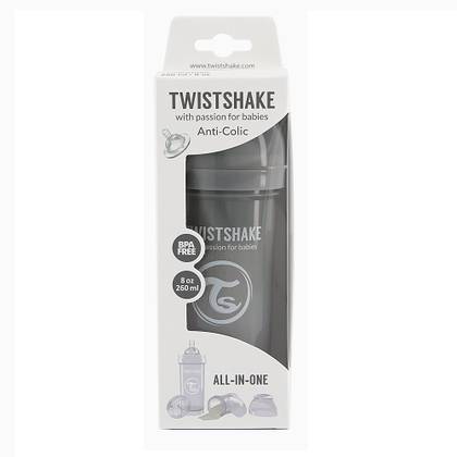 Twistshake Anti-Colic Baby Bottle - Grey - 260ml