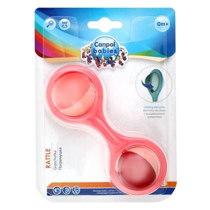 Canpol Babies Rattle Dumbbell with Moving Parts, Pink 56/153 9656