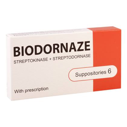 Biodornase Rectal Suppositories 15000IU+1250IU #6