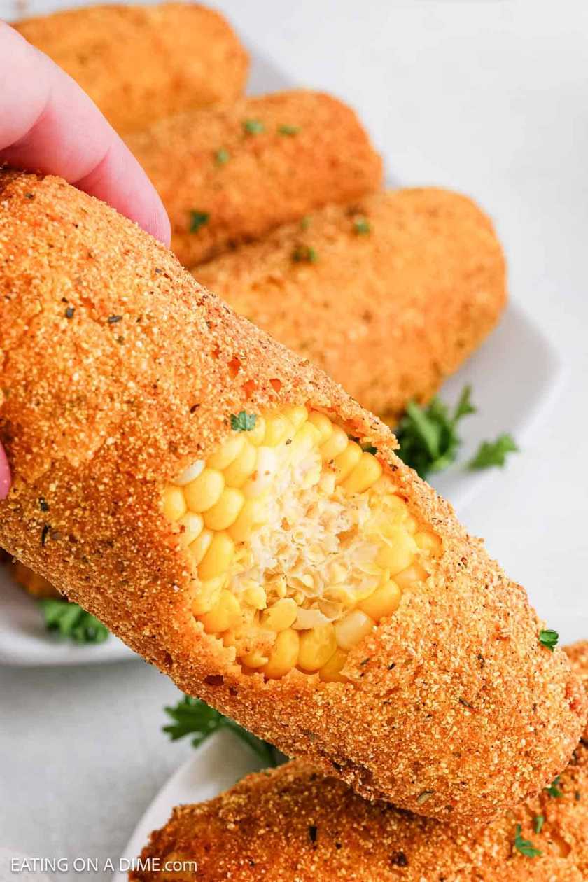 Battered corn on the cob