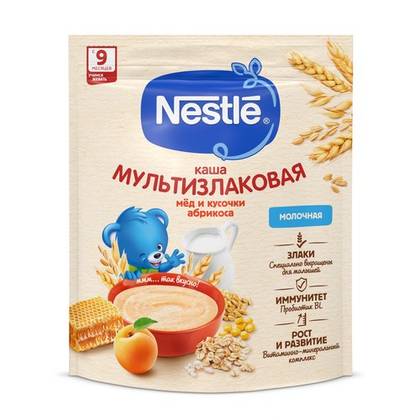 Nestle - Milk Cereal with 5 Grains, Apricot Pieces and Honey /9mo+/ 200g 3472