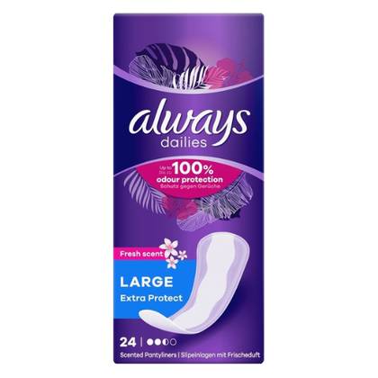 Always Fresh Large Sanitary Pads - 2.5 Drops - #24