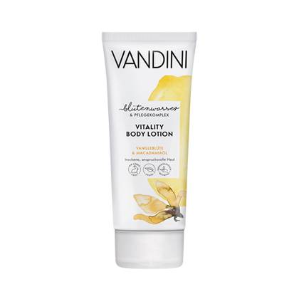 Vandini Vitality Body Lotion for Dry and Problem Skin, Vanilla Blossom & Macadamia Oil, 200ml