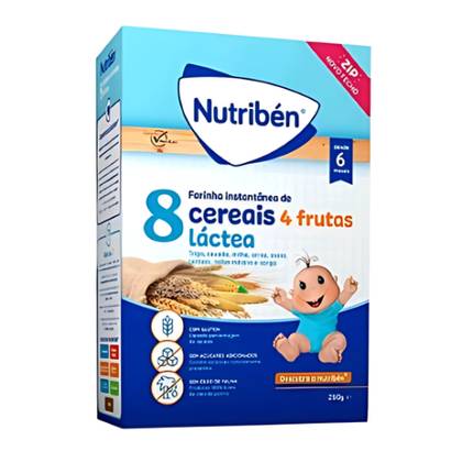 Nutriben - Milk Cereal 8 Grains & 4 Fruits /6m+/ 300g (250g) 0456/7497/9200/8934
