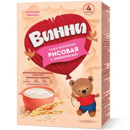 Vinnie Milk Rice Porridge with Prebiotics /4 months+/ 200g 4466/4640/4848