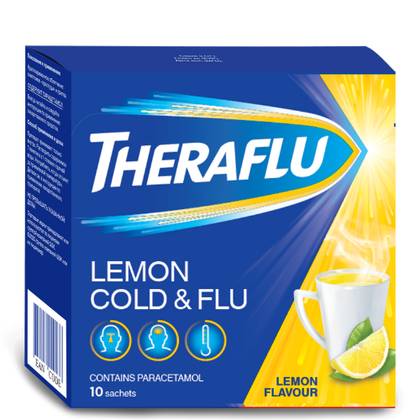 Theraflu powder for oral solution 325mg+20mg+10mg+50mg packet #10