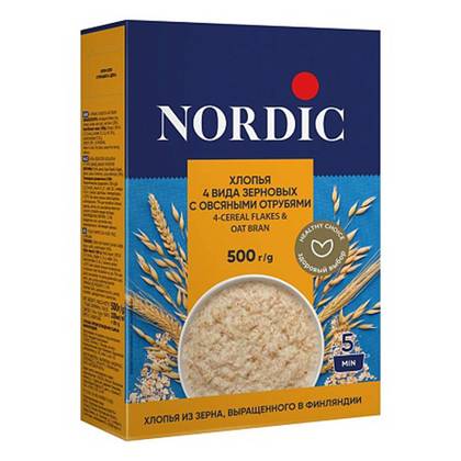 Nordic Four Grain Milk-Free Cereal with Oat Bran /1yr+/ 500g 0060
